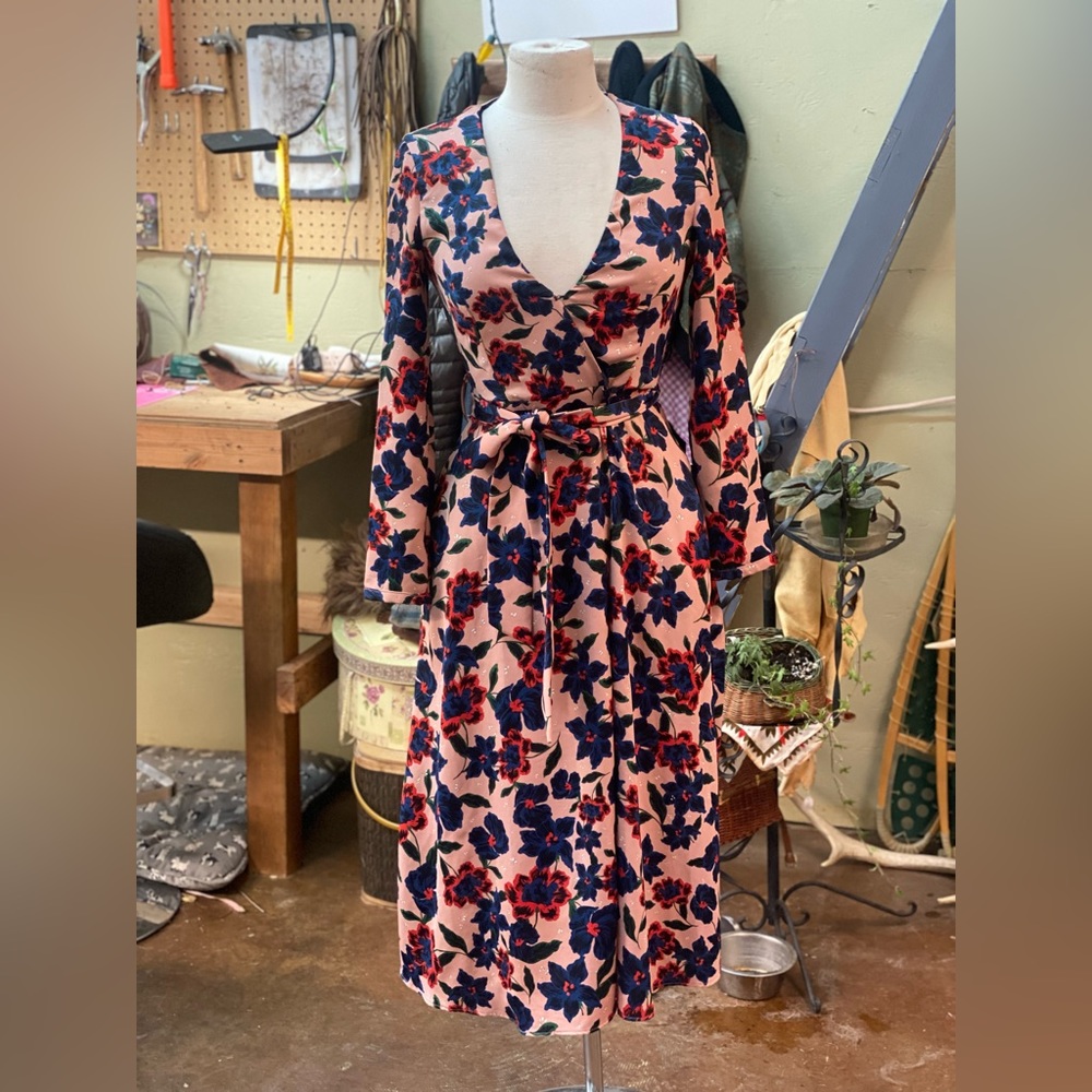 Long sleeve wrap Floral Dress